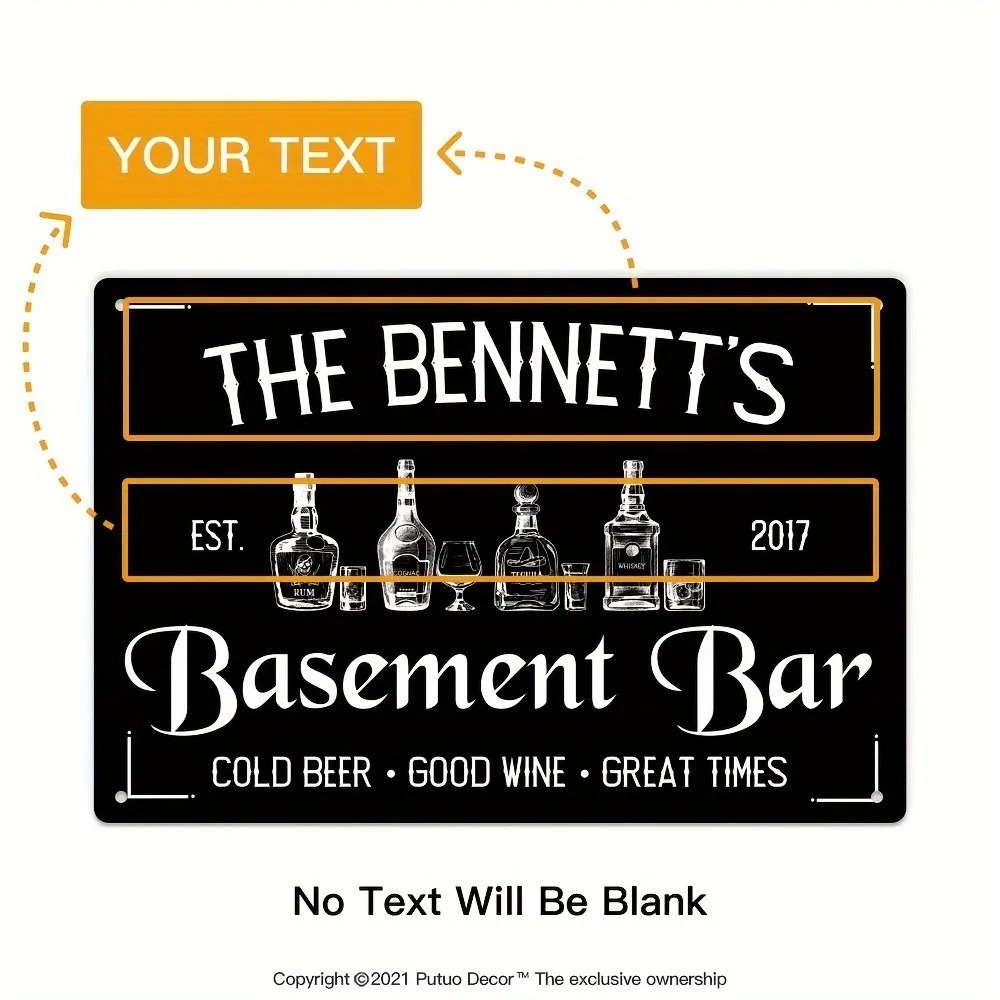 Wine Beer Name - CIFbuy 1pc Custom Basement Bar Metal