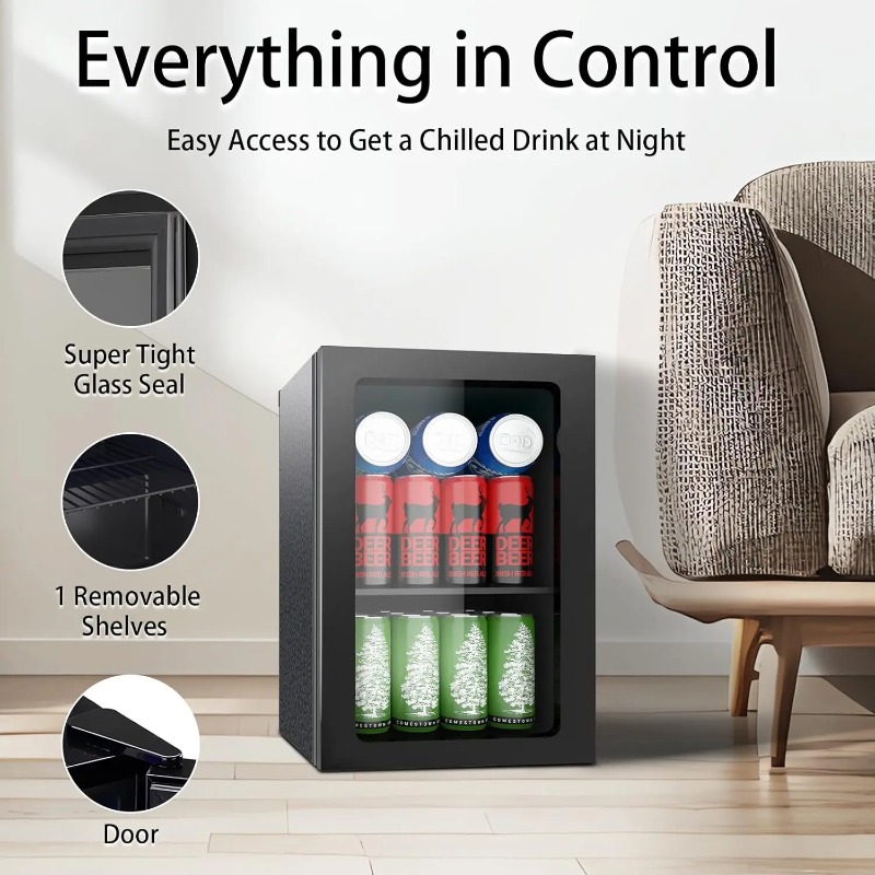 24 Can Mini Fridge with Glass  - огляд і ціна Wine Beer Mini Fridge