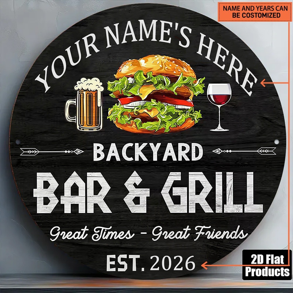 [2D Flat] 1pc Custom Name Roun - огляд і ціна Wine Beer Name