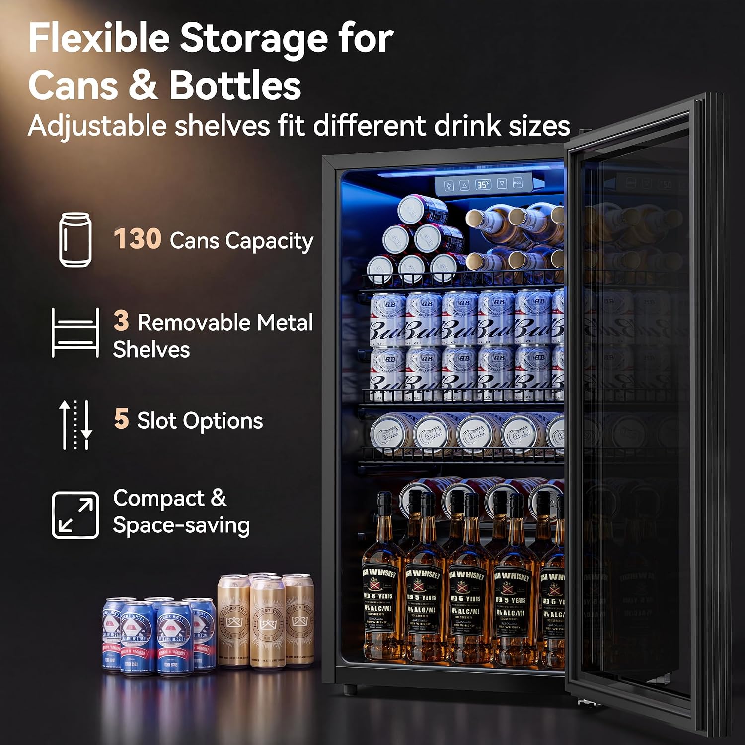 130 Can Mini Beverage Fridge w - огляд і ціна Wine Beer Mini Fridge